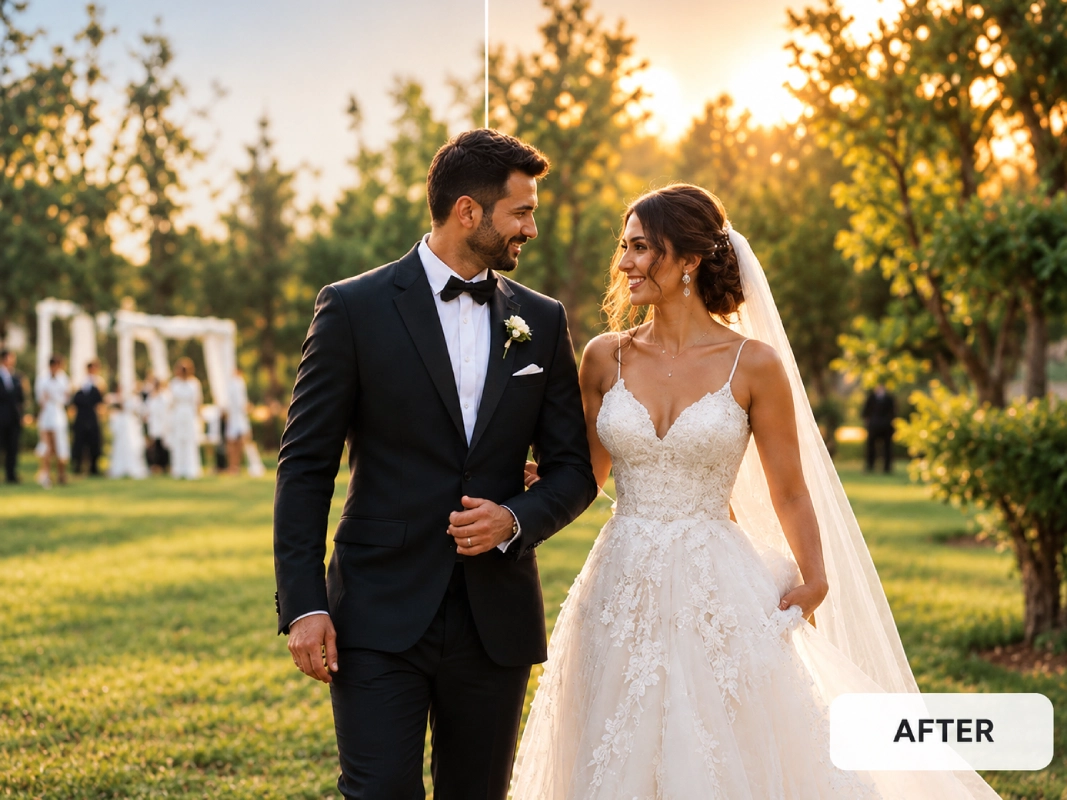 Golden Hour Wedding After Portrait
